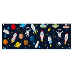 Big Set Cute Astronaut Space Planet Star Alien Rockets Ufo Constellation Satellite Moon Banner And Sign 8  X 3  by Wegoenart