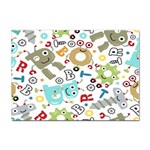 Seamless Pattern Vector With Funny Robot Cartoon Sticker A4 (10 pack) Front