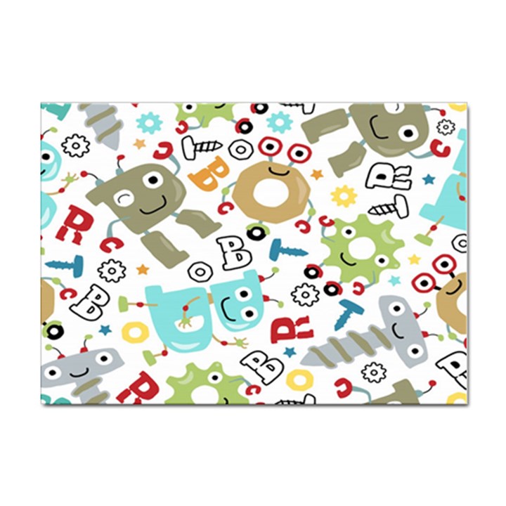 Seamless Pattern Vector With Funny Robot Cartoon Sticker A4 (10 pack)