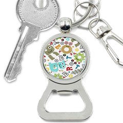 Seamless Pattern Vector With Funny Robot Cartoon Bottle Opener Key Chain by Wegoenart