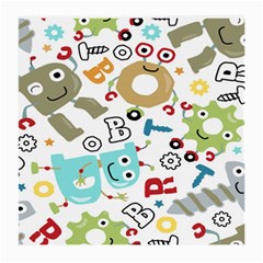 Seamless Pattern Vector With Funny Robot Cartoon Medium Glasses Cloth (2 Sides) by Wegoenart