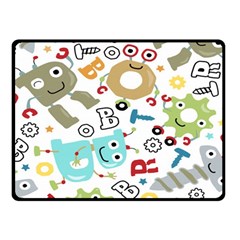 Seamless Pattern Vector With Funny Robot Cartoon Fleece Blanket (small) by Wegoenart