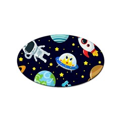 Space Seamless Pattern Sticker Oval (100 Pack)