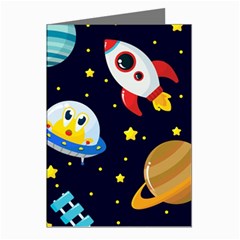 Space Seamless Pattern Greeting Cards (pkg Of 8)