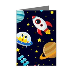 Space Seamless Pattern Mini Greeting Card