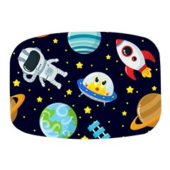 Space Seamless Pattern Mini Square Pill Box by Wegoenart