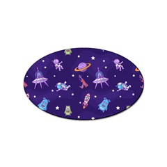 Space Seamless Pattern Sticker Oval (10 Pack)