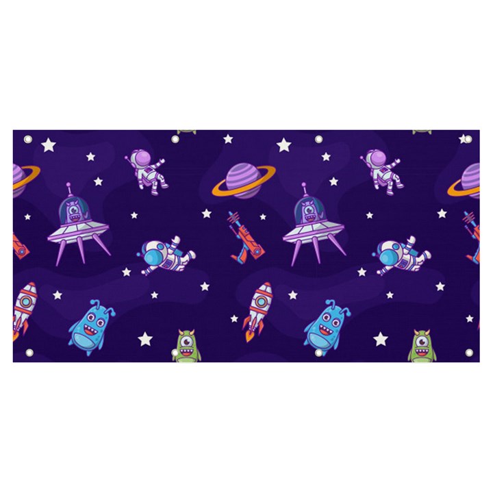 Space Seamless Pattern Banner and Sign 8  x 4 