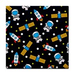 Seamless Adventure Space-vector Pattern Background Tile Coaster Front