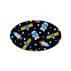 Seamless Adventure Space-vector Pattern Background Sticker Oval (100 Pack)