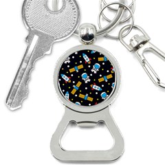 Seamless Adventure Space-vector Pattern Background Bottle Opener Key Chain by Wegoenart