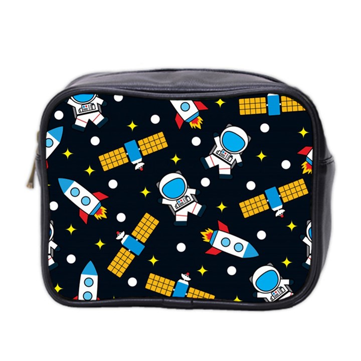 Seamless Adventure Space-vector Pattern Background Mini Toiletries Bag (Two Sides)