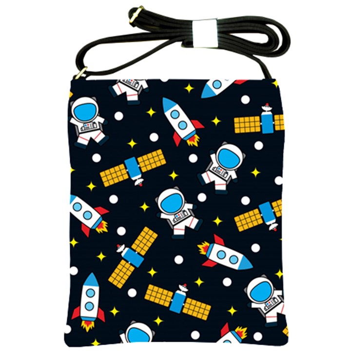 Seamless Adventure Space-vector Pattern Background Shoulder Sling Bag