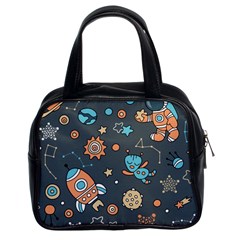 Rocketship Astronaut Space Seamless Pattern Classic Handbag (two Sides) by Wegoenart