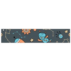 Rocketship Astronaut Space Seamless Pattern Small Flano Scarf by Wegoenart