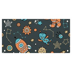 Rocketship Astronaut Space Seamless Pattern Banner And Sign 6  X 3  by Wegoenart