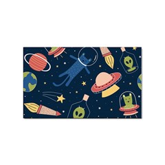 Seamless Pattern With Funny Alien Cat Galaxy Sticker Rectangular (10 Pack) by Wegoenart