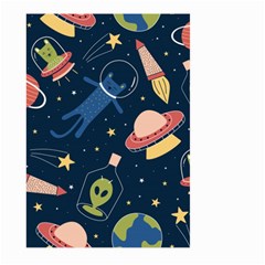 Seamless Pattern With Funny Alien Cat Galaxy Large Garden Flag (two Sides) by Wegoenart