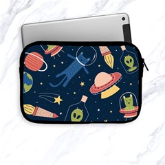 Seamless Pattern With Funny Alien Cat Galaxy Apple Ipad Mini Zipper Cases by Wegoenart