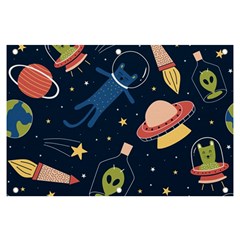 Seamless Pattern With Funny Alien Cat Galaxy Banner And Sign 6  X 4  by Wegoenart