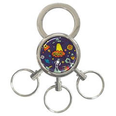 Vector Flat Space Design Background 3-ring Key Chain by Wegoenart