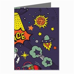 Vector Flat Space Design Background Greeting Card