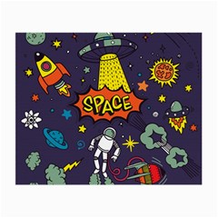 Vector Flat Space Design Background Small Glasses Cloth (2 Sides)