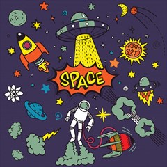 Vector Flat Space Design Background Play Mat (Square)