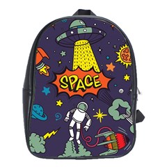 Vector Flat Space Design Background School Bag (XL)