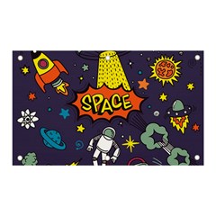 Vector Flat Space Design Background Banner and Sign 5  x 3 