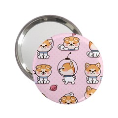 Set Kawaii Smile Japanese Dog Cartoon 2 25  Handbag Mirrors by Wegoenart