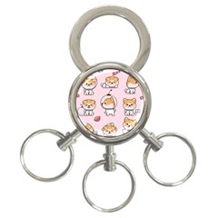 Set Kawaii Smile Japanese Dog Cartoon 3-ring Key Chain by Wegoenart