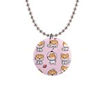 Set Kawaii Smile Japanese Dog Cartoon 1  Button Necklace Front