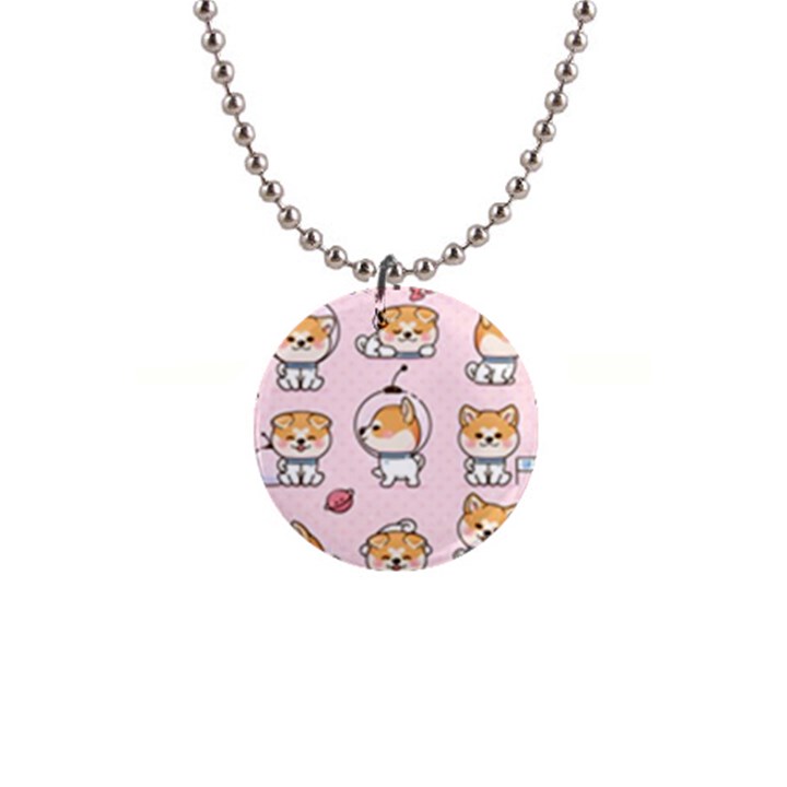 Set Kawaii Smile Japanese Dog Cartoon 1  Button Necklace