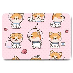 Set Kawaii Smile Japanese Dog Cartoon Large Doormat by Wegoenart