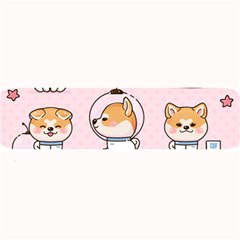 Set Kawaii Smile Japanese Dog Cartoon Large Bar Mat by Wegoenart