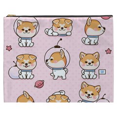 Set Kawaii Smile Japanese Dog Cartoon Cosmetic Bag (xxxl) by Wegoenart