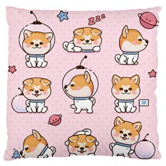 Set Kawaii Smile Japanese Dog Cartoon Standard Flano Cushion Case (one Side) by Wegoenart