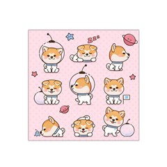 Set Kawaii Smile Japanese Dog Cartoon Satin Bandana Scarf 22  X 22  by Wegoenart