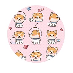 Set Kawaii Smile Japanese Dog Cartoon Mini Round Pill Box (pack Of 3) by Wegoenart