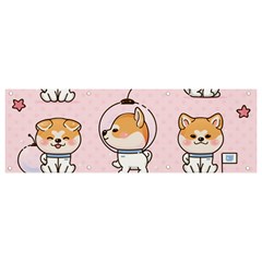 Set Kawaii Smile Japanese Dog Cartoon Banner And Sign 9  X 3 