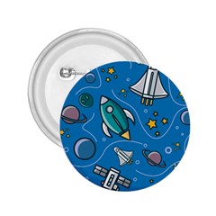 Rocket Ship Space Seamless Pattern 2 25  Buttons by Wegoenart