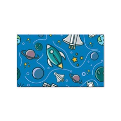 Rocket Ship Space Seamless Pattern Sticker (rectangular)