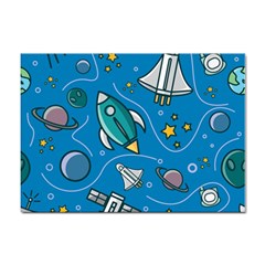 Rocket Ship Space Seamless Pattern Sticker A4 (100 Pack) by Wegoenart