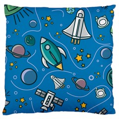 Rocket Ship Space Seamless Pattern Large Cushion Case (one Side) by Wegoenart