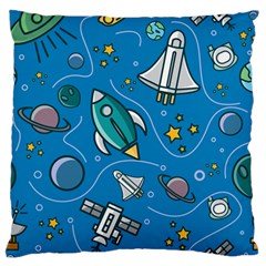 Rocket Ship Space Seamless Pattern Standard Flano Cushion Case (one Side) by Wegoenart