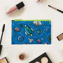 Rocket Ship Space Seamless Pattern Cosmetic Bag (xs) by Wegoenart