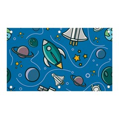 Rocket Ship Space Seamless Pattern Banner And Sign 5  X 3 