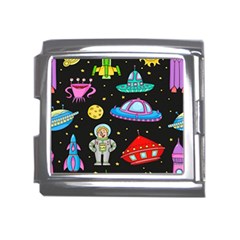 Seamless Pattern With Space Object Ufo Rocket Alien Hand Drawn Element Space Mega Link Italian Charm (18mm) by Wegoenart