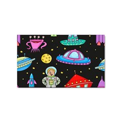 Seamless Pattern With Space Object Ufo Rocket Alien Hand Drawn Element Space Sticker Rectangular (10 Pack) by Wegoenart